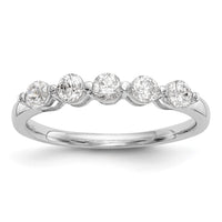 Load image into Gallery viewer, 14K White Gold 5-Stone Shared Prong 3/4 carat Round Complete Diamond Band
