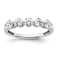 Load image into Gallery viewer, 14K White Gold 5-Stone Shared Prong 1 carat Round Complete Diamond Band
