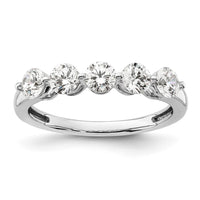 Load image into Gallery viewer, 14K White Gold 5-Stone Shared Prong 1 carat Round Complete Diamond Band
