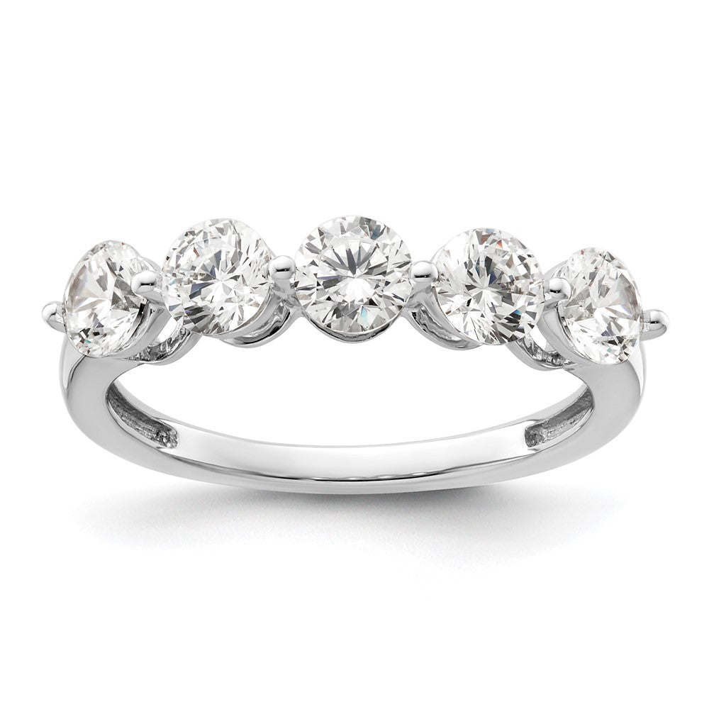 14K White Gold 5-Stone Shared Prong 1.5 carat Round Complete Diamond Band