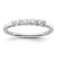 Load image into Gallery viewer, 14K White Gold 5-Stone Half-Bezel 1/4 carat Round Complete Diamond Band
