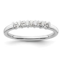 Load image into Gallery viewer, 14K White Gold 5-Stone Half-Bezel 1/4 carat Round Complete Diamond Band
