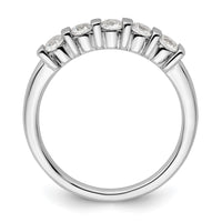 Load image into Gallery viewer, 14K White Gold 5-Stone Half-Bezel 1/2 carat Round Complete Diamond Band
