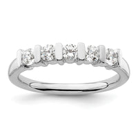 Load image into Gallery viewer, 14K White Gold 5-Stone Half-Bezel 1/2 carat Round Complete Diamond Band
