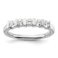 Load image into Gallery viewer, 14K White Gold 5-Stone Half-Bezel 1/2 carat Round Complete Diamond Band
