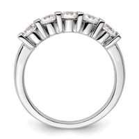 Load image into Gallery viewer, 14K White Gold 5-Stone Half-Bezel 3/4 carat Round Complete Diamond Band

