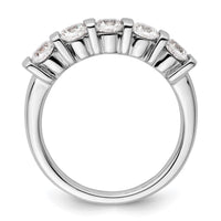 Load image into Gallery viewer, 14K White Gold 5-Stone Half-Bezel 1 carat Round Complete Diamond Band
