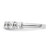 Load image into Gallery viewer, 14K White Gold 5-Stone Half-Bezel 1 carat Round Complete Diamond Band
