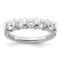 Load image into Gallery viewer, 14K White Gold 5-Stone Half-Bezel 1 carat Round Complete Diamond Band
