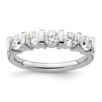 Load image into Gallery viewer, 14K White Gold 5-Stone Half-Bezel 1 carat Round Complete Diamond Band
