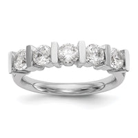 Load image into Gallery viewer, 14K White Gold 5-Stone Half-Bezel 1.25 carat Round Complete Diamond Band
