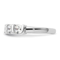 Load image into Gallery viewer, 14K White Gold 5-Stone Half-Bezel 1.5 carat Round Complete Diamond Band

