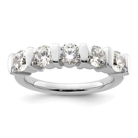 Load image into Gallery viewer, 14K White Gold 5-Stone Half-Bezel 1.5 carat Round Complete Diamond Band
