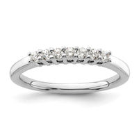 Load image into Gallery viewer, 14K White Gold 7-Stone Shared Prong 1/4 carat Complete Round Diamond Band
