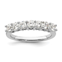 Load image into Gallery viewer, 14K White Gold 7-Stone Shared Prong 1 carat Complete Round Diamond Band
