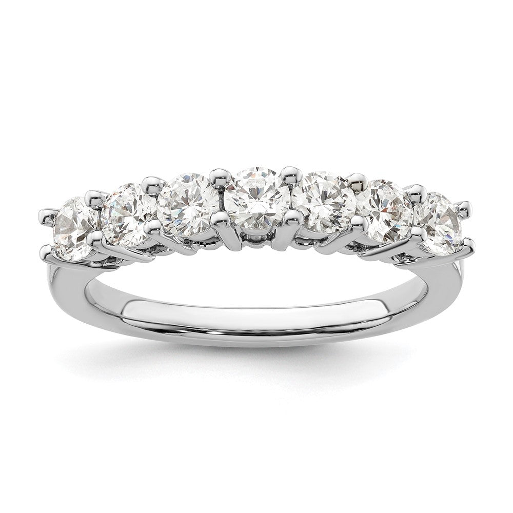 14K White Gold 7-Stone Shared Prong 1 carat Complete Round Diamond Band