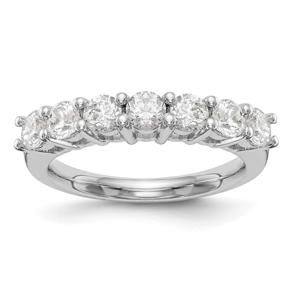 14K White Gold 7-Stone Shared Prong 1.2 carat Complete Round Diamond Band