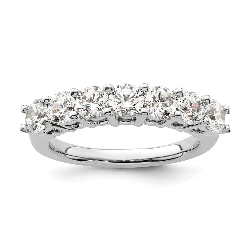 14K White Gold 7-Stone Shared Prong 1.6 carat Complete Round Diamond Band