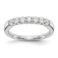 Load image into Gallery viewer, 14K White Gold 7-Stone Shared Prong 3/4 carat Complete Round Diamond Band
