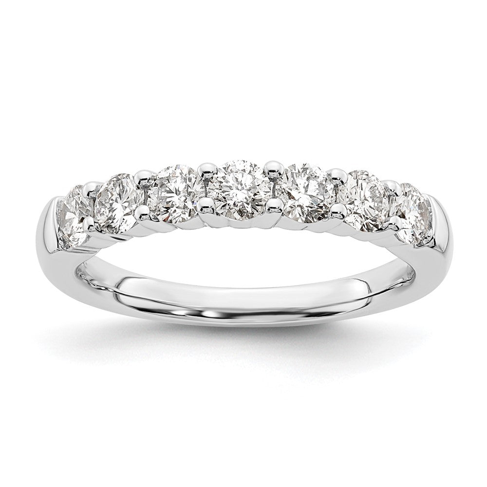 14K White Gold 7-Stone Shared Prong 1 carat Complete Round Diamond Band