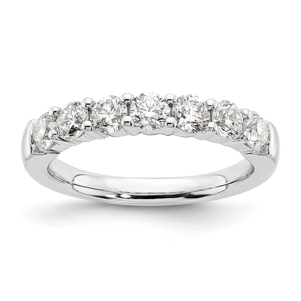 14K White Gold 7-Stone Shared Prong 1.2 carat Complete Round Diamond Band