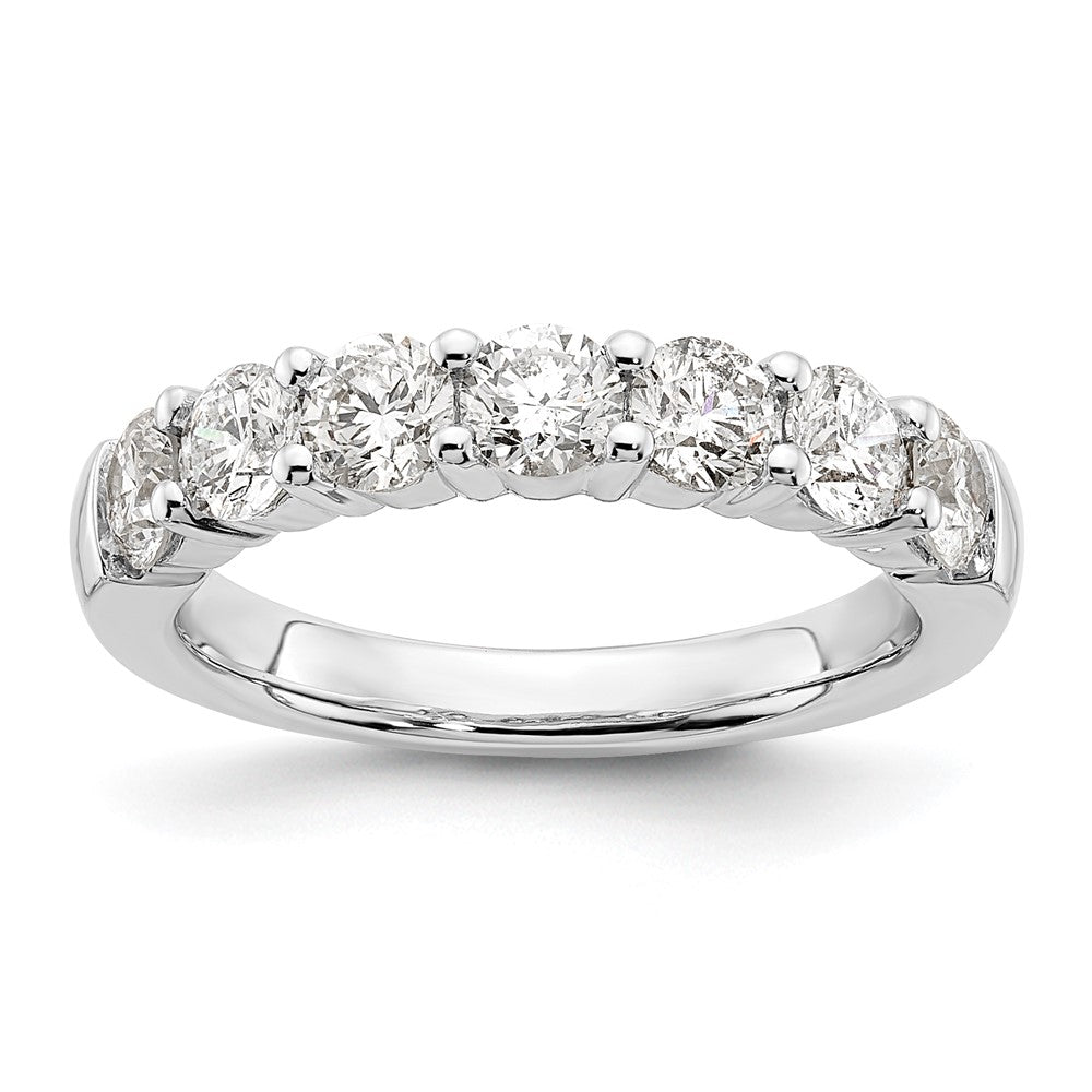 14K White Gold 7-Stone Shared Prong 1.6 carat Complete Round Diamond Band