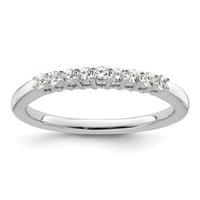 Load image into Gallery viewer, 14K White Gold 9-Stone Shared Prong 1/5 carat Complete Round Diamond Band
