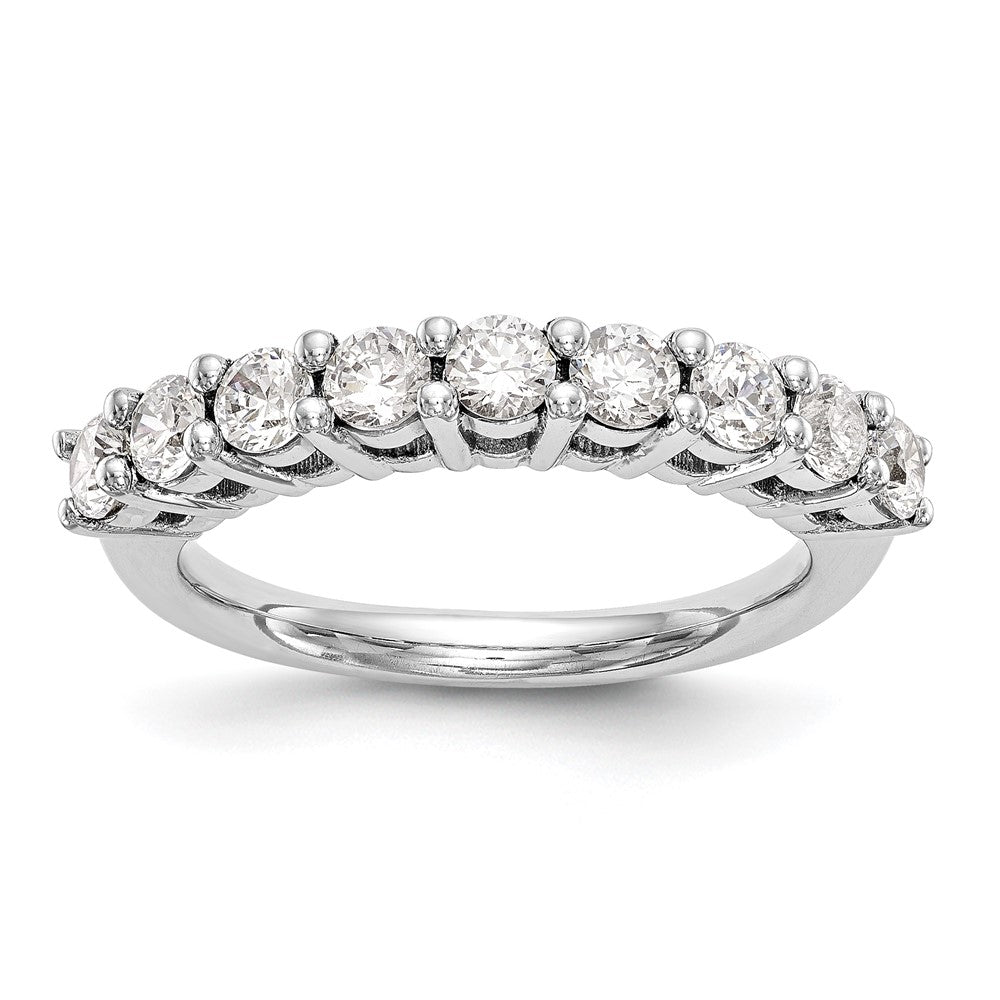 14K White Gold 9-Stone Shared Prong 1.15 carat Complete Round Diamond Band