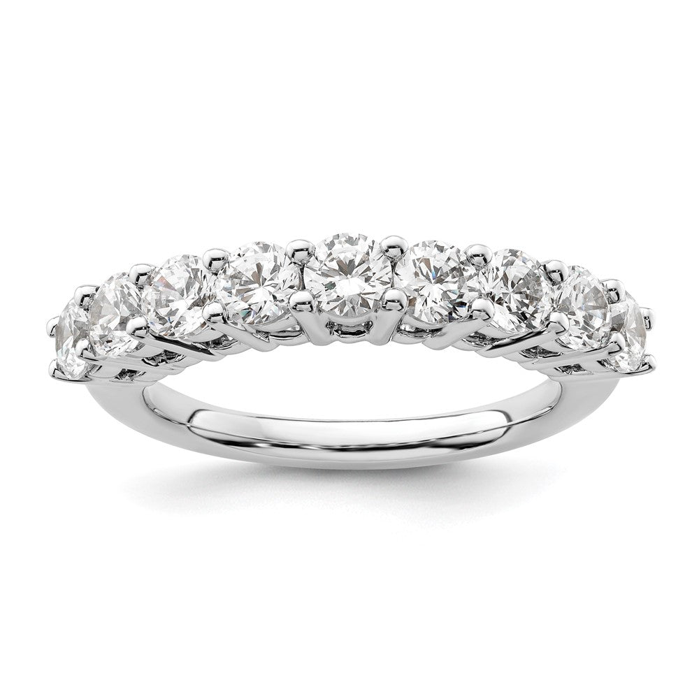 14K White Gold 9-Stone Shared Prong 1.6 carat Complete Round Diamond Band