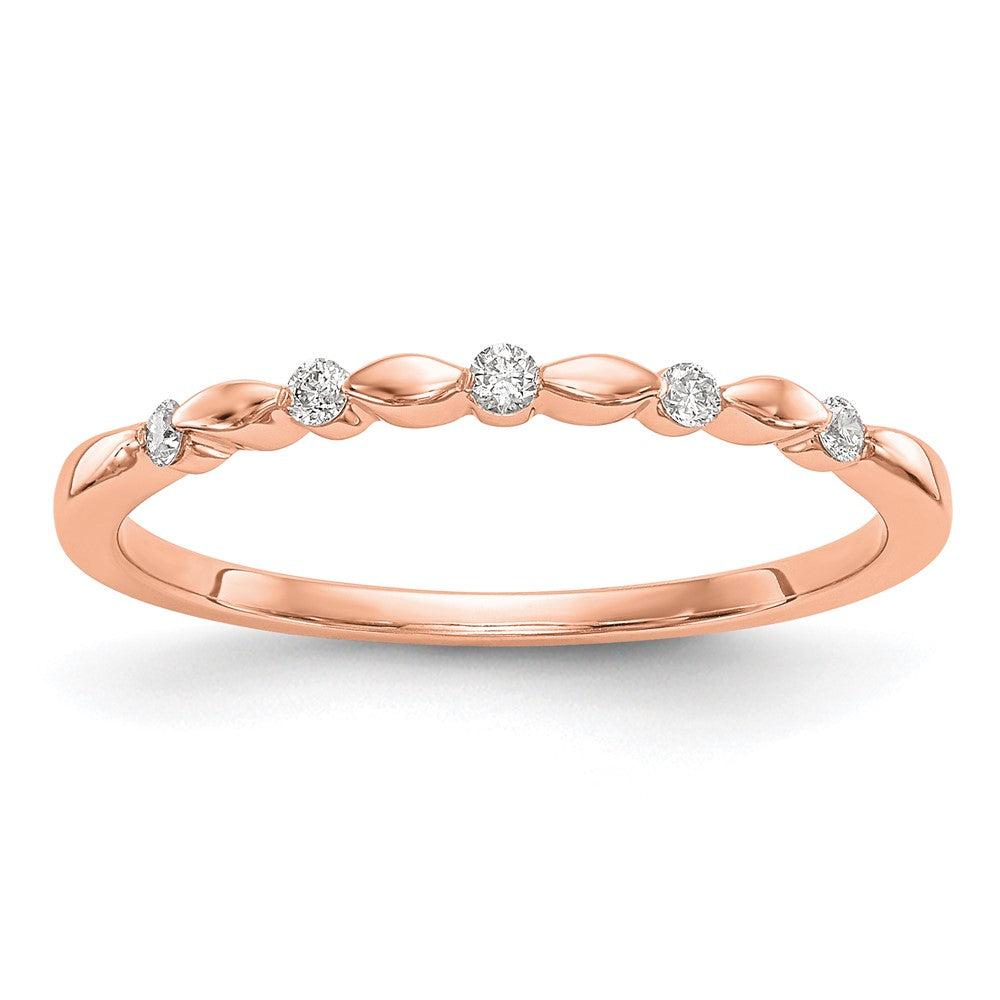 14K Rose Gold 1/15 carat Diamond Complete Wedding Band