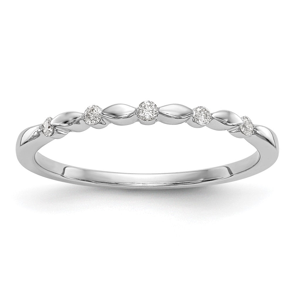 14K White Gold 1/15 carat Diamond Complete Wedding Band