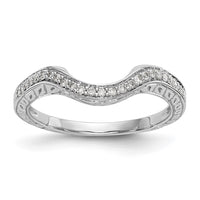 Load image into Gallery viewer, 14K White Gold 1/8 carat Diamond Contoured Complete Wedding Band
