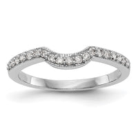 Load image into Gallery viewer, 14K White Gold 1/5 carat Diamond Contoured Complete Wedding Band
