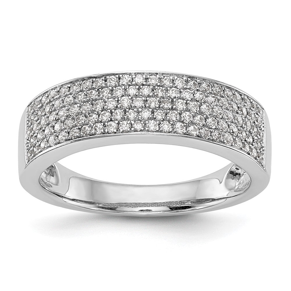 14K White Gold Micro Pave 1/2 carat Complete Diamond Band