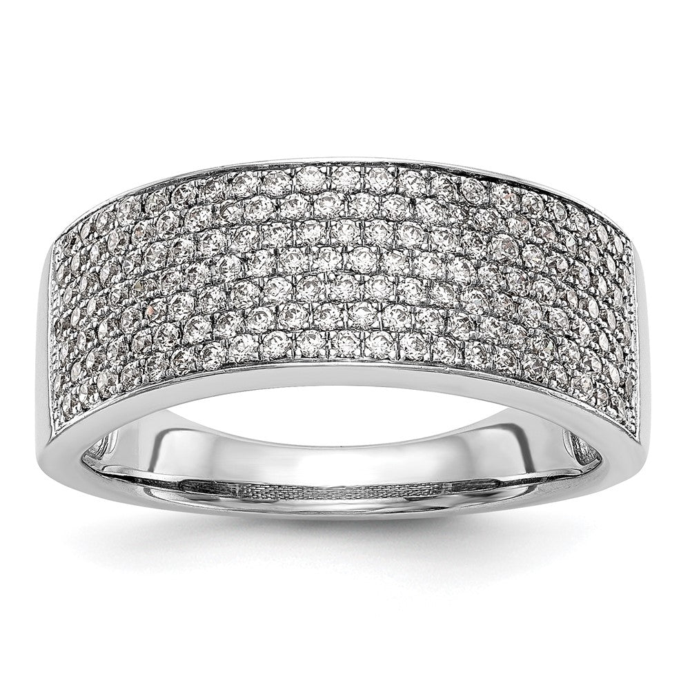 14K White Gold Micro Pave 3/4 carat Complete Diamond Band