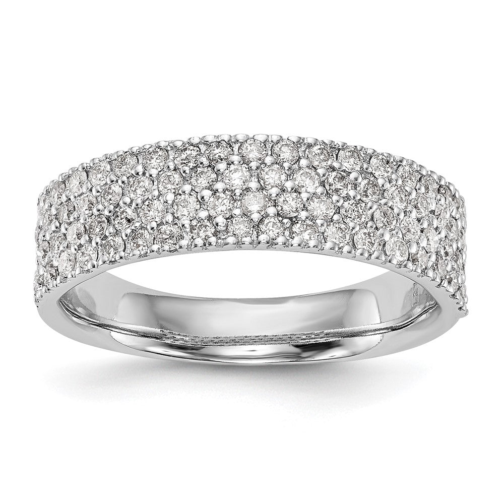 14K White Gold Micro Pave 5/8 carat Complete Diamond Band