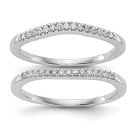 Load image into Gallery viewer, 14K White Gold 1/5 carat Diamond Set of 2 Contoured Complete Wedding Bands
