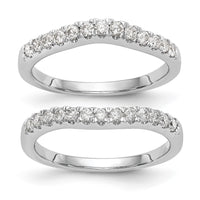 Load image into Gallery viewer, 14K White Gold 5/8 carat Diamond Set of 2 Contoured Complete Wedding Bands
