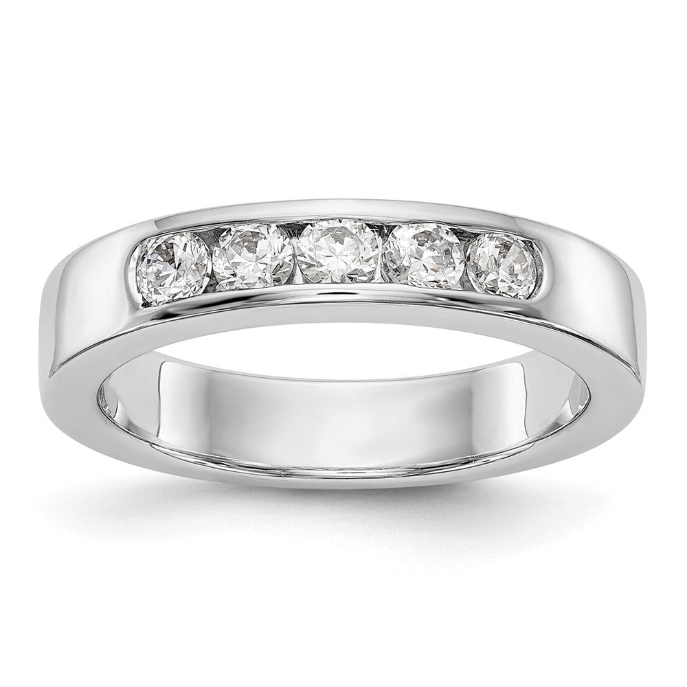 14K White Gold 5-Stone Diamond Channel Band