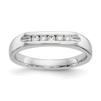Load image into Gallery viewer, 14K White Gold 5-Stone 1/6 carat Round Diamond Complete Channel Band
