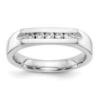 Load image into Gallery viewer, 14K White Gold 5-Stone 1/4 carat Round Diamond Complete Channel Band
