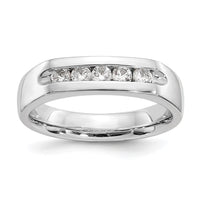 Load image into Gallery viewer, 14K White Gold 5-Stone 1/3 carat Round Diamond Complete Channel Band
