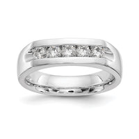 Load image into Gallery viewer, 14K White Gold 5-Stone 1/2 carat Round Diamond Complete Channel Band
