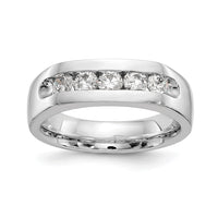 Load image into Gallery viewer, 14K White Gold 5-Stone 5/8 carat Round Diamond Complete Channel Band
