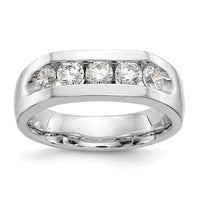 Load image into Gallery viewer, 14K White Gold 5-Stone 3/4 carat Round Diamond Complete Channel Band
