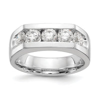 Load image into Gallery viewer, 14K White Gold 5-Stone 1.25 carat Round Diamond Complete Channel Band
