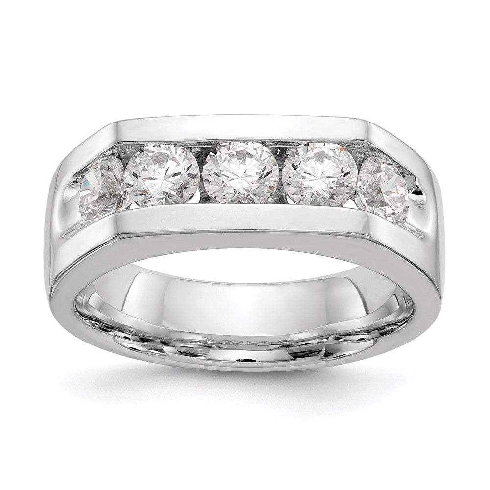 14K White Gold 5-Stone 1.25 carat Round Diamond Complete Channel Band