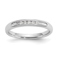 Load image into Gallery viewer, 14K White Gold 5-Stone 1/10 carat Round Diamond Complete Channel Band
