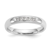 Load image into Gallery viewer, 14K White Gold 5-Stone 1/6 carat Round Diamond Complete Channel Band
