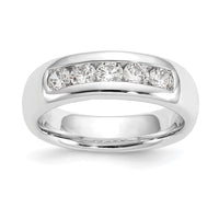 Load image into Gallery viewer, 14K White Gold 5-Stone 5/8 carat Round Diamond Complete Channel Band
